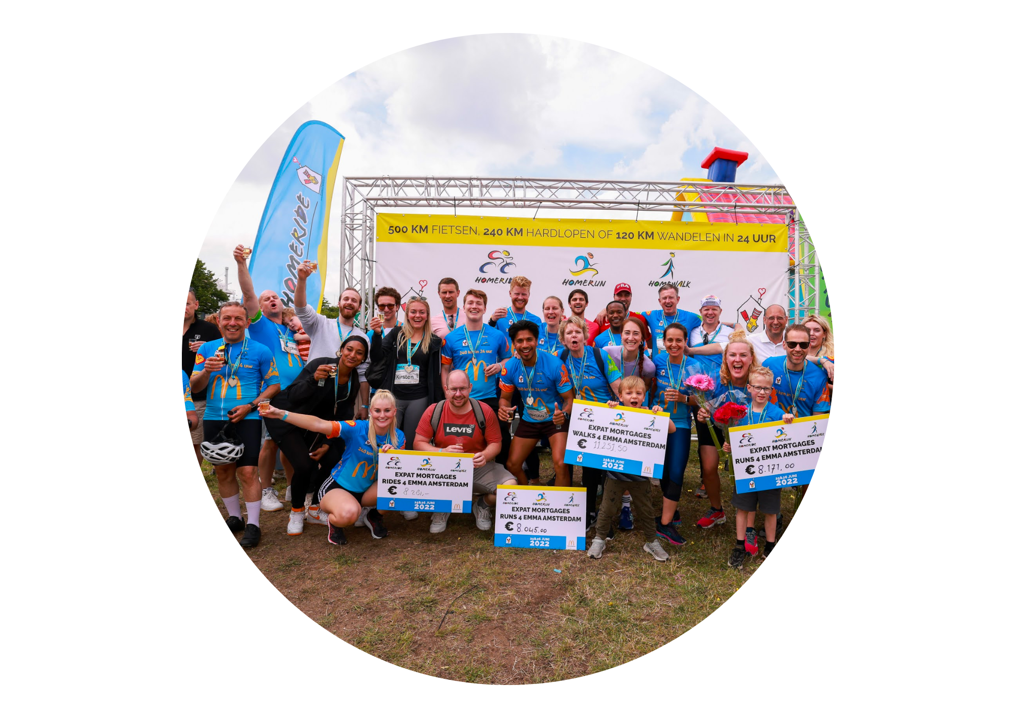 HomeSport Events team Expat Mortgages finishfoto rond