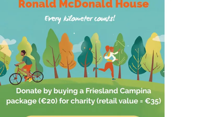Donate by buying a FrieslandCampina package (€20) for charity (retail value = €35)