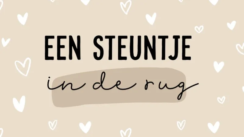 Steuntje in de rug